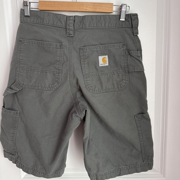Carhartt Other - Carhartt Carpenter Shorts Mens Size 28 B147STL Work Canvas LOOSE FIT GREEN NWOT